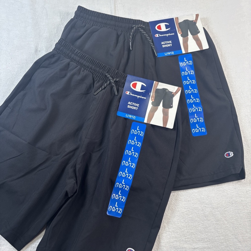 Lot Of 2 Champion Boys active Shorts L 10/12 Black